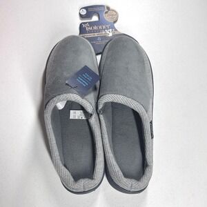 Isotoner Signature Men Large Gray Advanced Memory Foam Slippers Sz 9.5-10.5 NEW‎